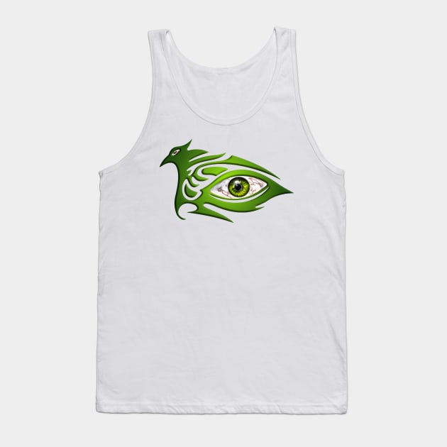 Green Evil Eye Tank Top by AmandaRain